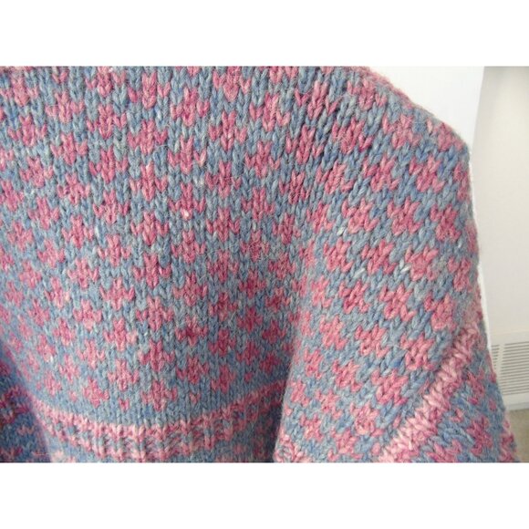 Vintage Womens 1980's Nikolai Knits Sweater Made in Denmark Pink Blue Medium - Picture 8 of 8